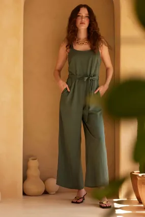 JUMPSUIT-BOTANICAL GREEN