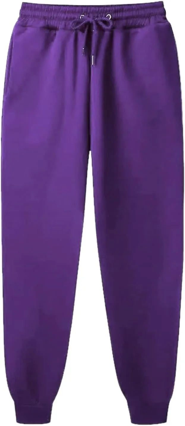 Ladies Solid Color Drawstring Elastic Waist Casual Loose Foot Fleece Sweatpants Pant Suits for Women Plaid Pants Casual