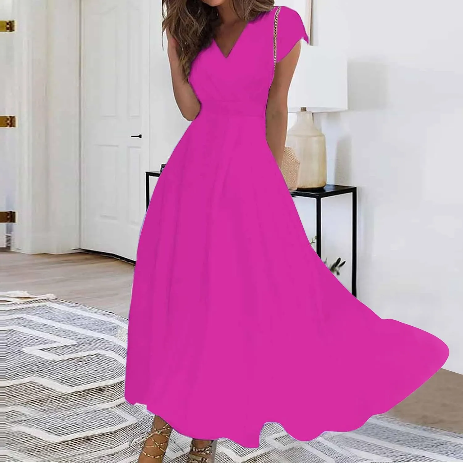 Lavender Dress for Women Elegant High Waist Strapless Stylish Dressers Casual Spring Dresses 2025 Solid Color Plus Size Dress
