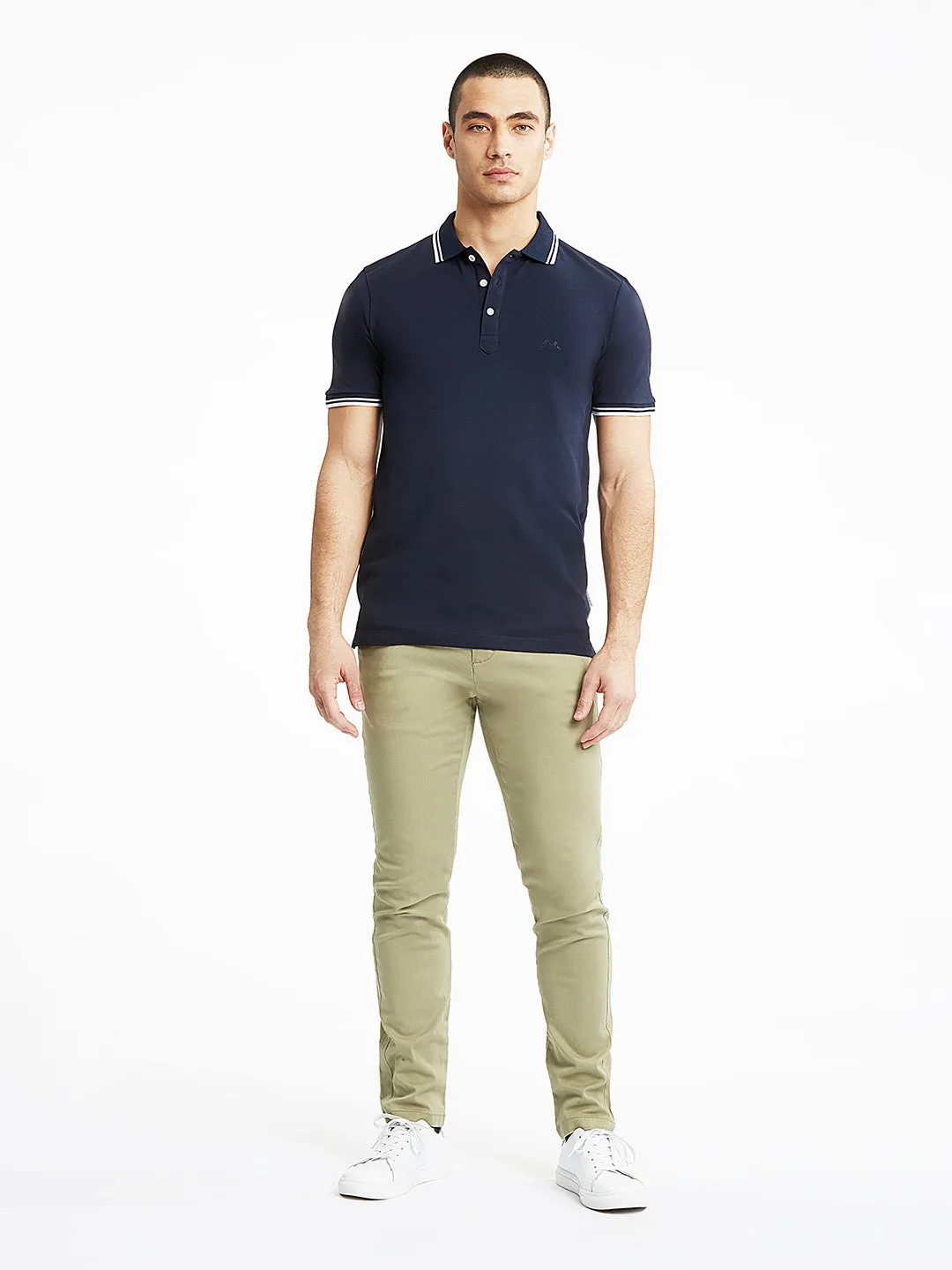 Lindbergh Men Navy Blue Polo Solid TShirt