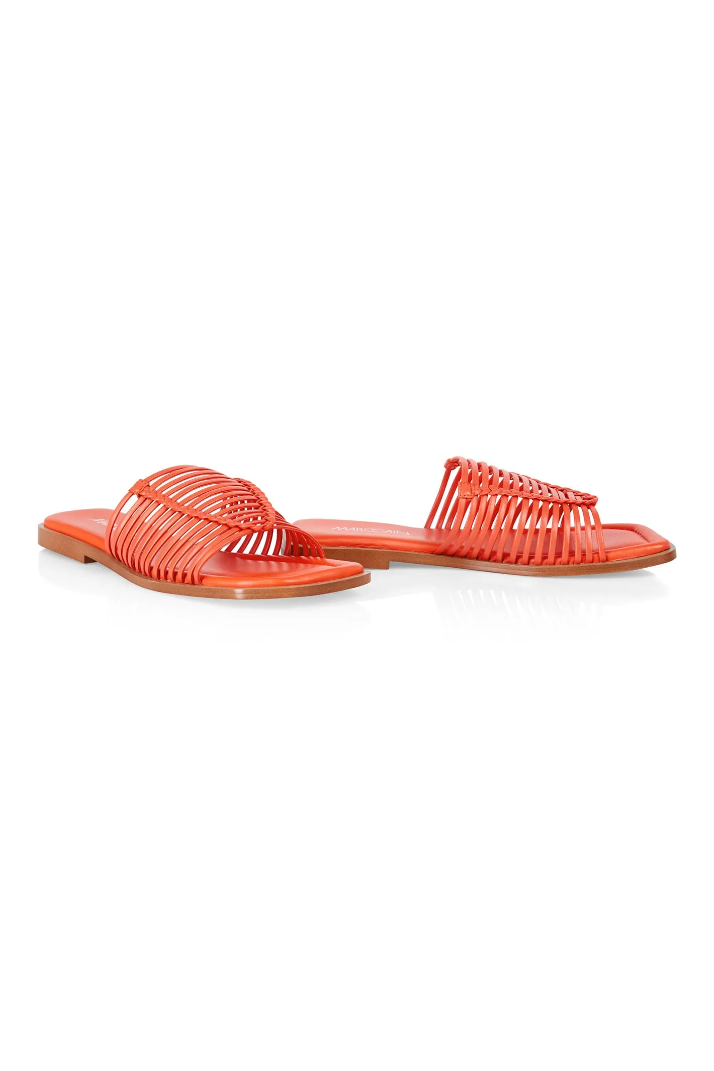 Marc Cain WB SG.12 L20 223 Bright Tomato Orange Slider Sandals