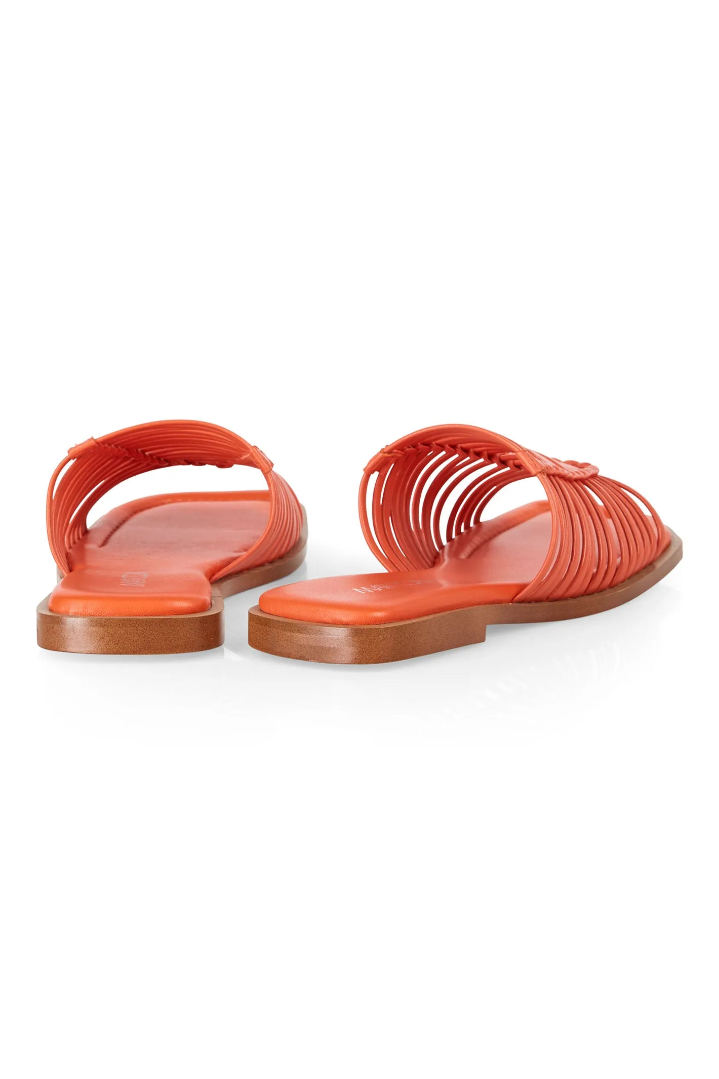 Marc Cain WB SG.12 L20 223 Bright Tomato Orange Slider Sandals