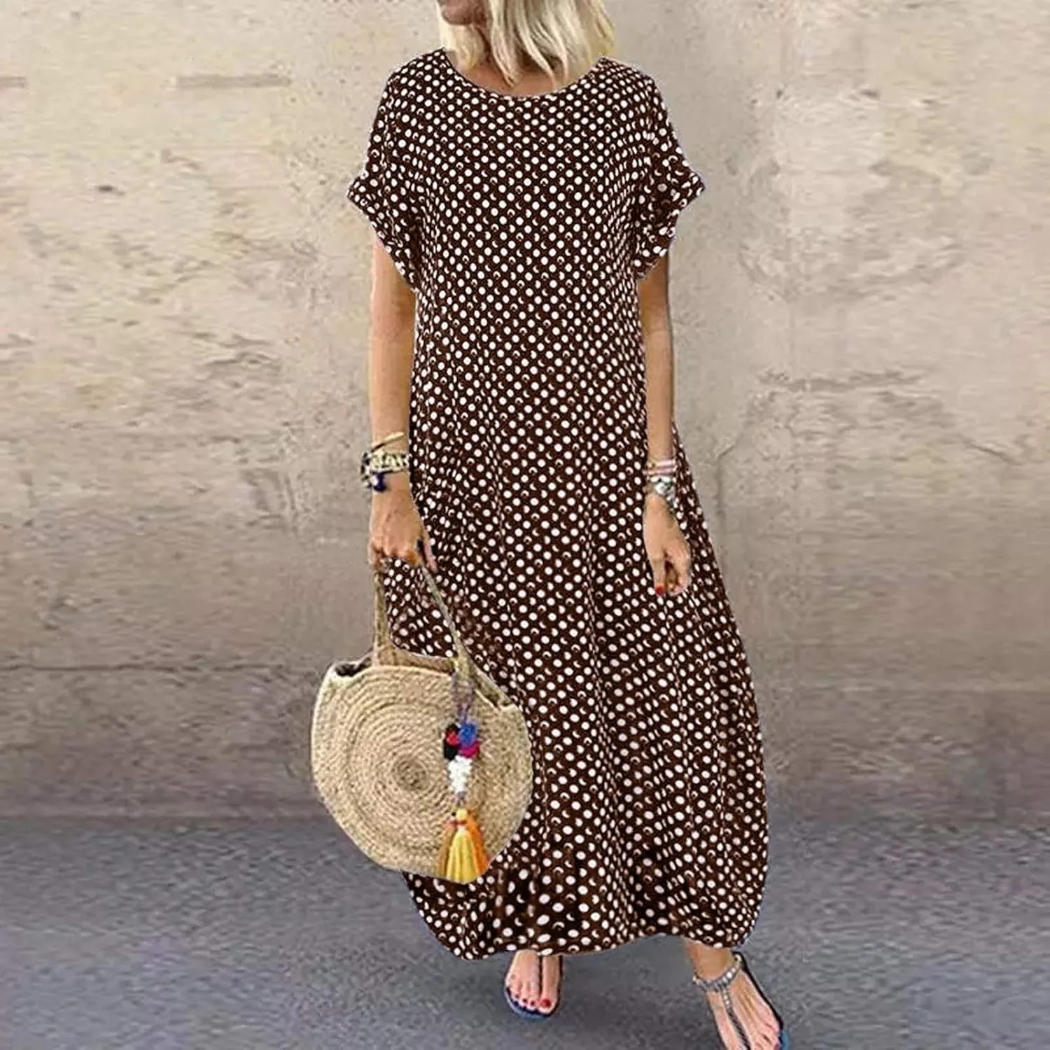 Maxi Dresses for Women 2024 Silk Dress for Women Off Shoulder Dress Short Long Sleeve Shift Dress for Women