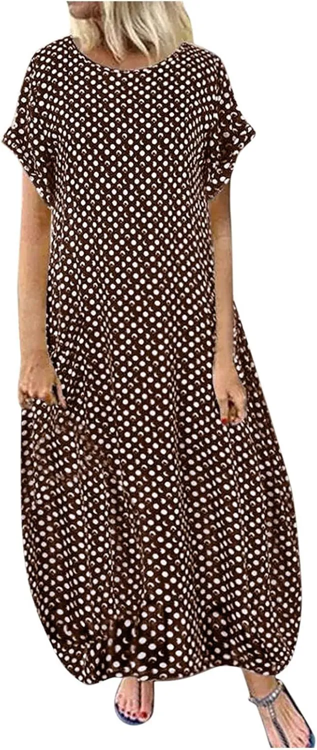 Maxi Dresses for Women 2024 Silk Dress for Women Off Shoulder Dress Short Long Sleeve Shift Dress for Women
