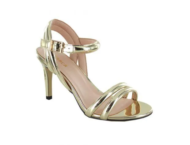 Menbur Gold Shoe Platform High Heel Sandals