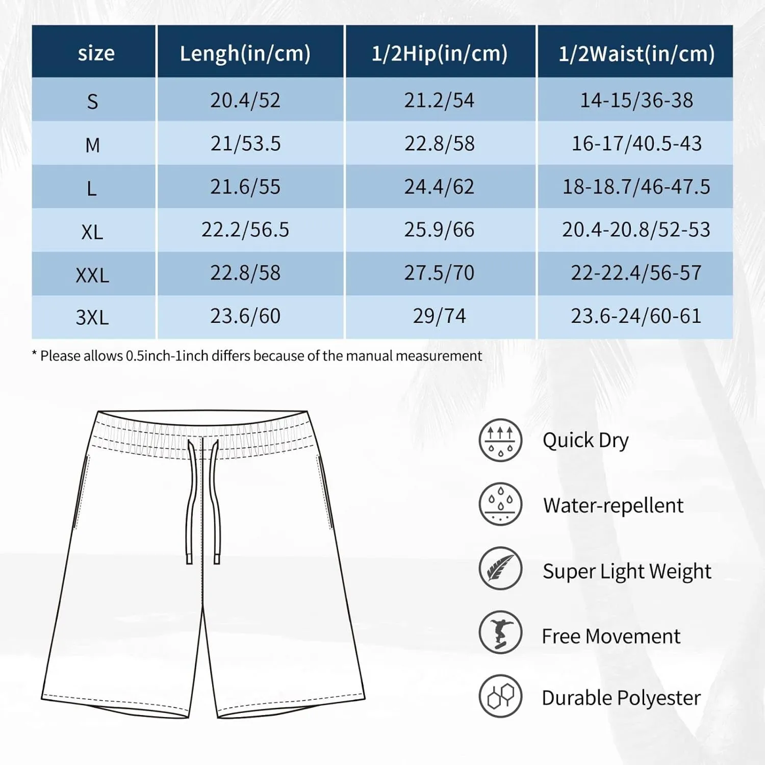 Men's Beach Shorts Drawstring Quick Dry Running Athletic Shorts Comfortable Loose Gym Shorts Swimsuit Pants with Pockets