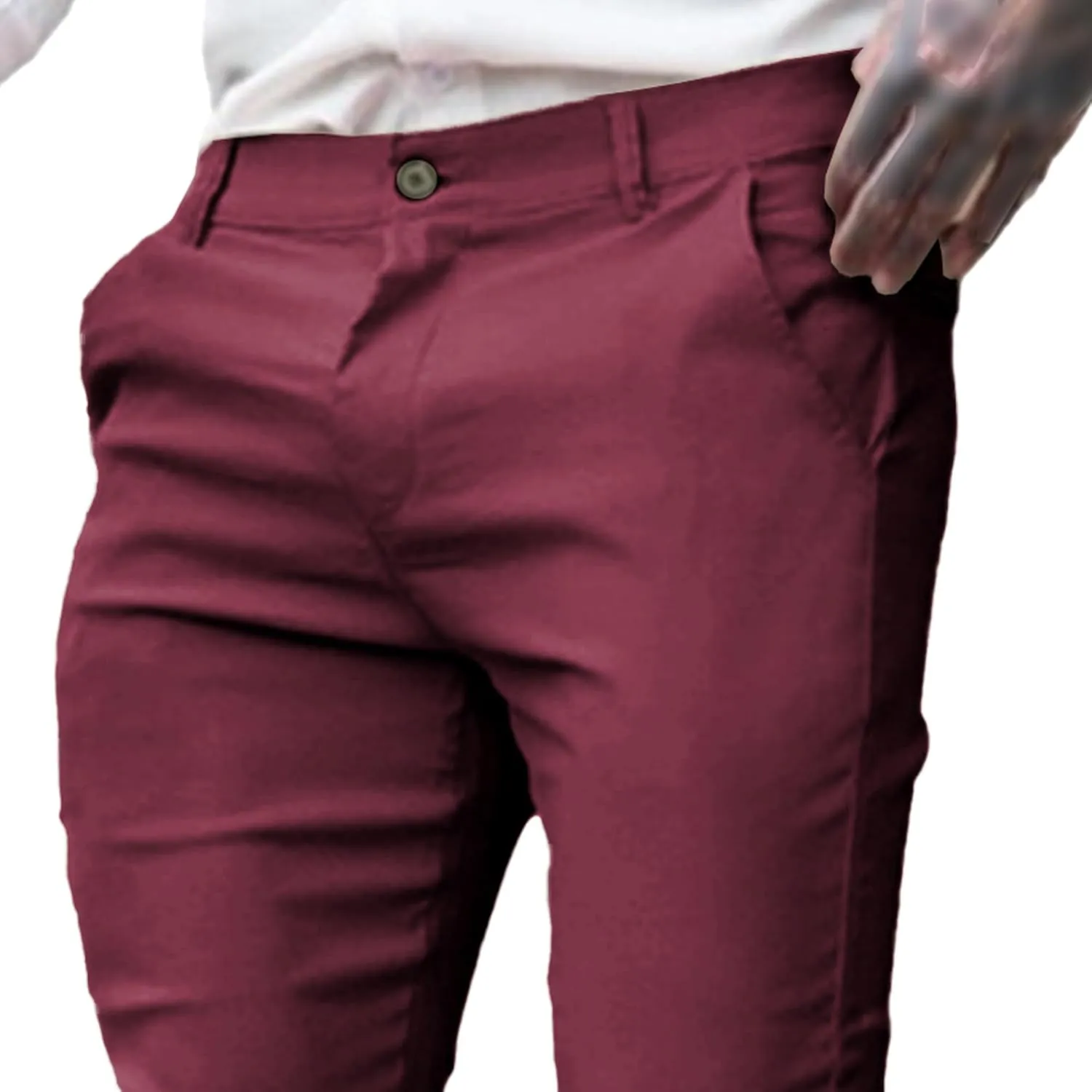 Mens Dress Pants Fashion Slim Fit Chino Pencil Pant Skinny Stretch Comfy Feet Pants Trousers Casual Pant