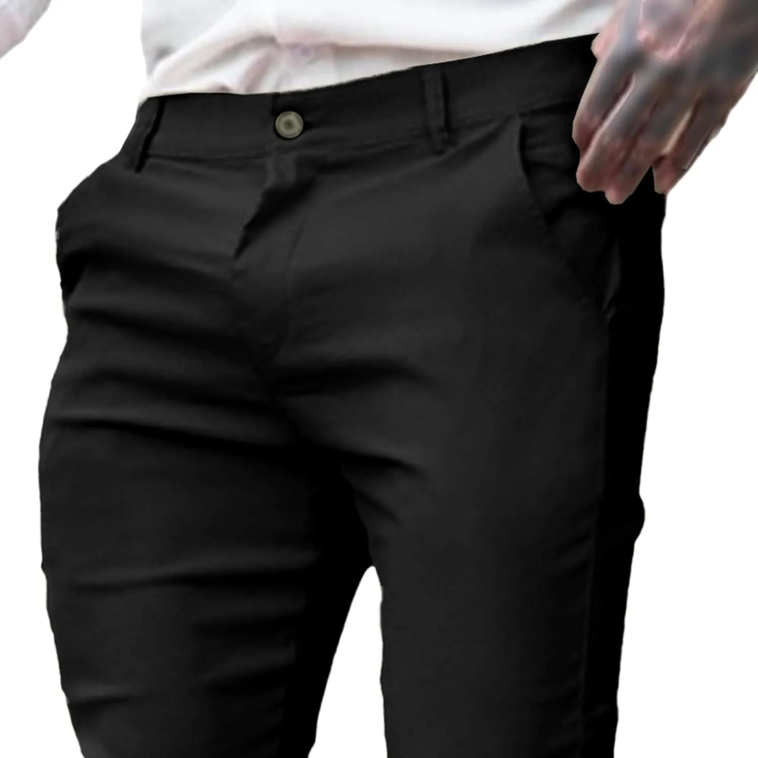 Mens Dress Pants Fashion Slim Fit Chino Pencil Pant Skinny Stretch Comfy Feet Pants Trousers Casual Pant