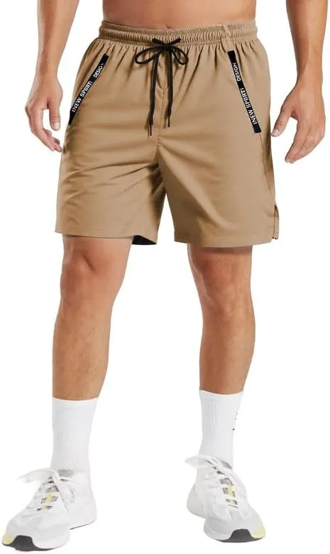 Men's Quick-Dry Gym Shorts 3Pack Comfortable Athletic Running Shorts with Zipper Pockets for Basketball, Training