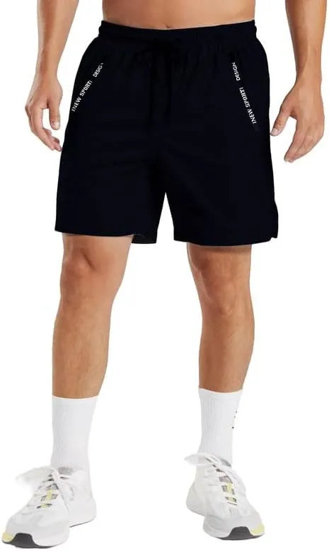 Men's Quick-Dry Gym Shorts 3Pack Comfortable Athletic Running Shorts with Zipper Pockets for Basketball, Training