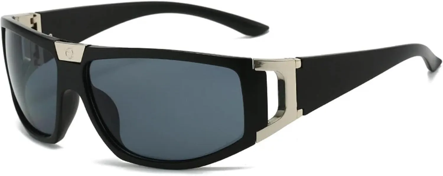 Men's Rectangle Sunglasses Outdoor Cycling Sports Sun Glasses Women Vintage Shades Trendy Goggle Eyewear