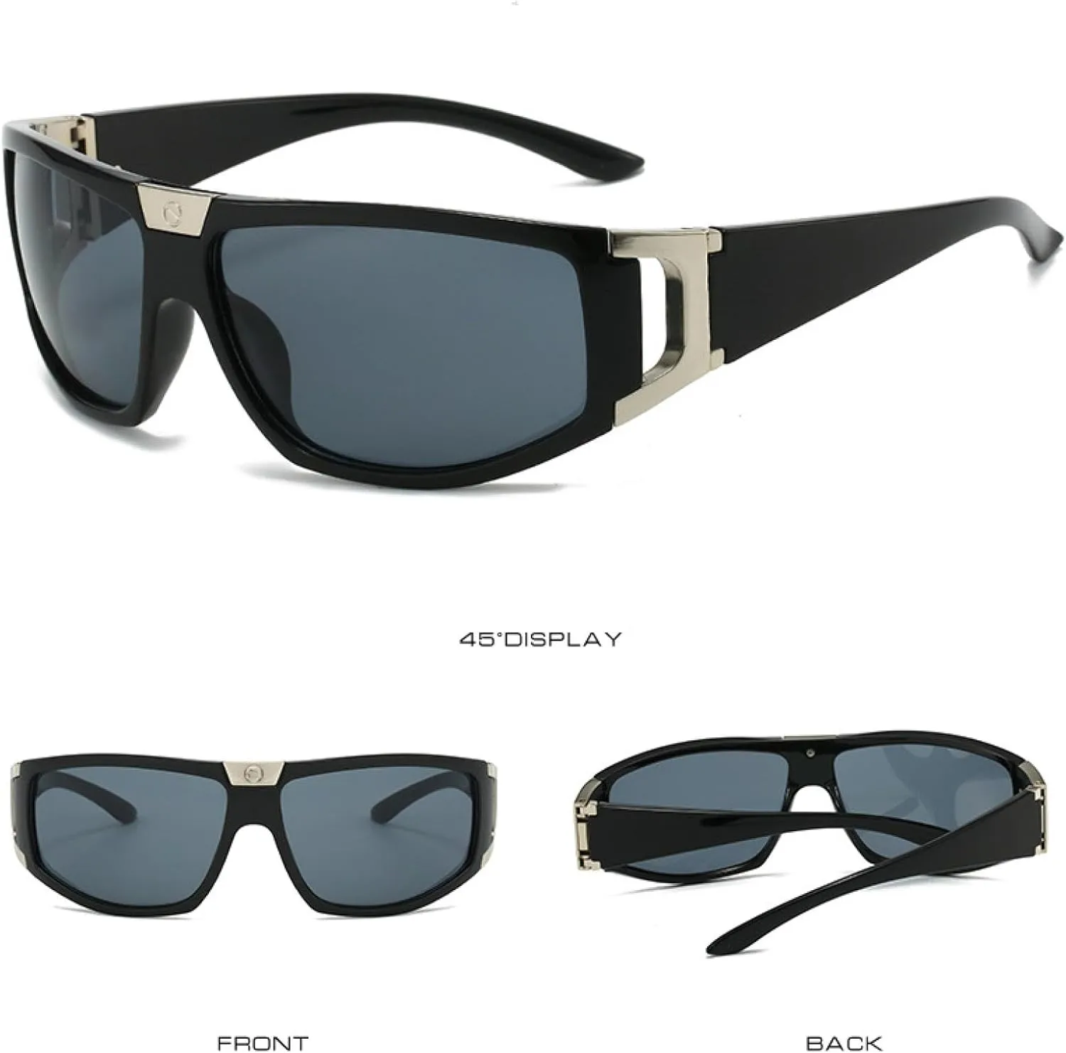 Men's Rectangle Sunglasses Outdoor Cycling Sports Sun Glasses Women Vintage Shades Trendy Goggle Eyewear