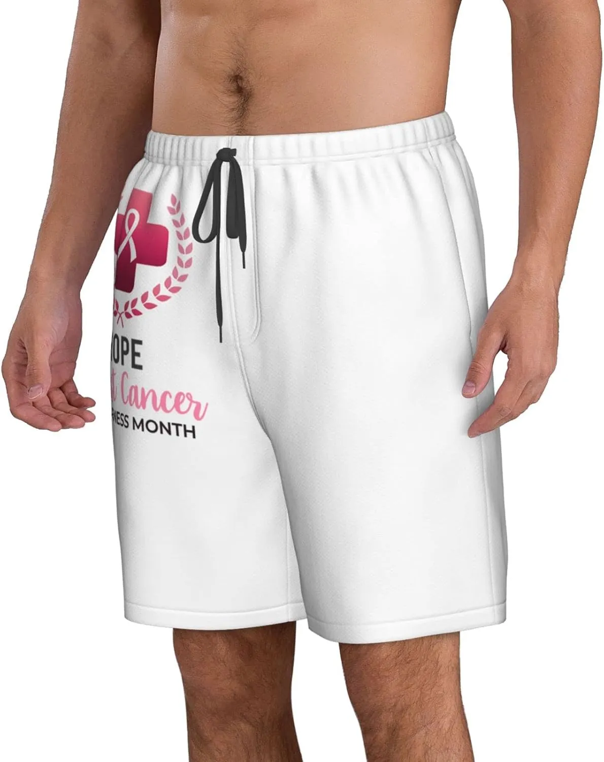 Men's Swim Trunks Beach Shorts Drawstring Quick Dry Running Shorts Comfortable Loose Gym Shorts Swimsuit Pants with Pockets