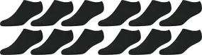Men/Women No Show Socks Comfy Low Cut Combed Cotton Socks for White/Black 12 Pairs Pack