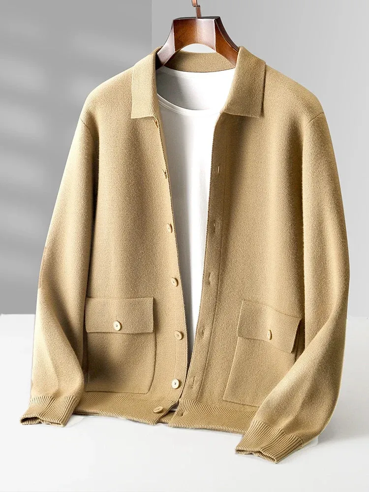 Merino Polo Wool Cardigan