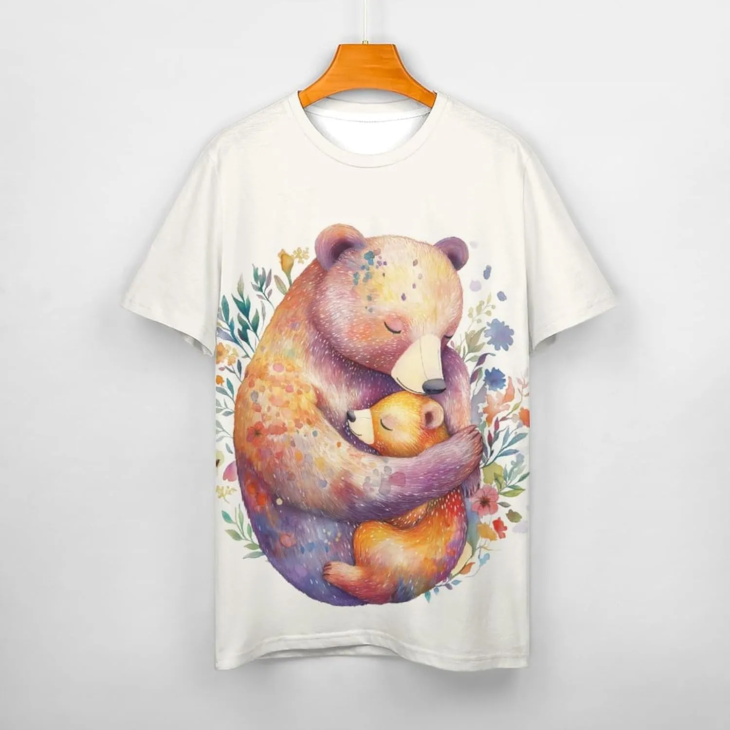 Mothers Day Shirt Animals Print Funny Casual Soft Comfy Short Sleeve Cotton Oversized Mama Daughter Matching Shirts