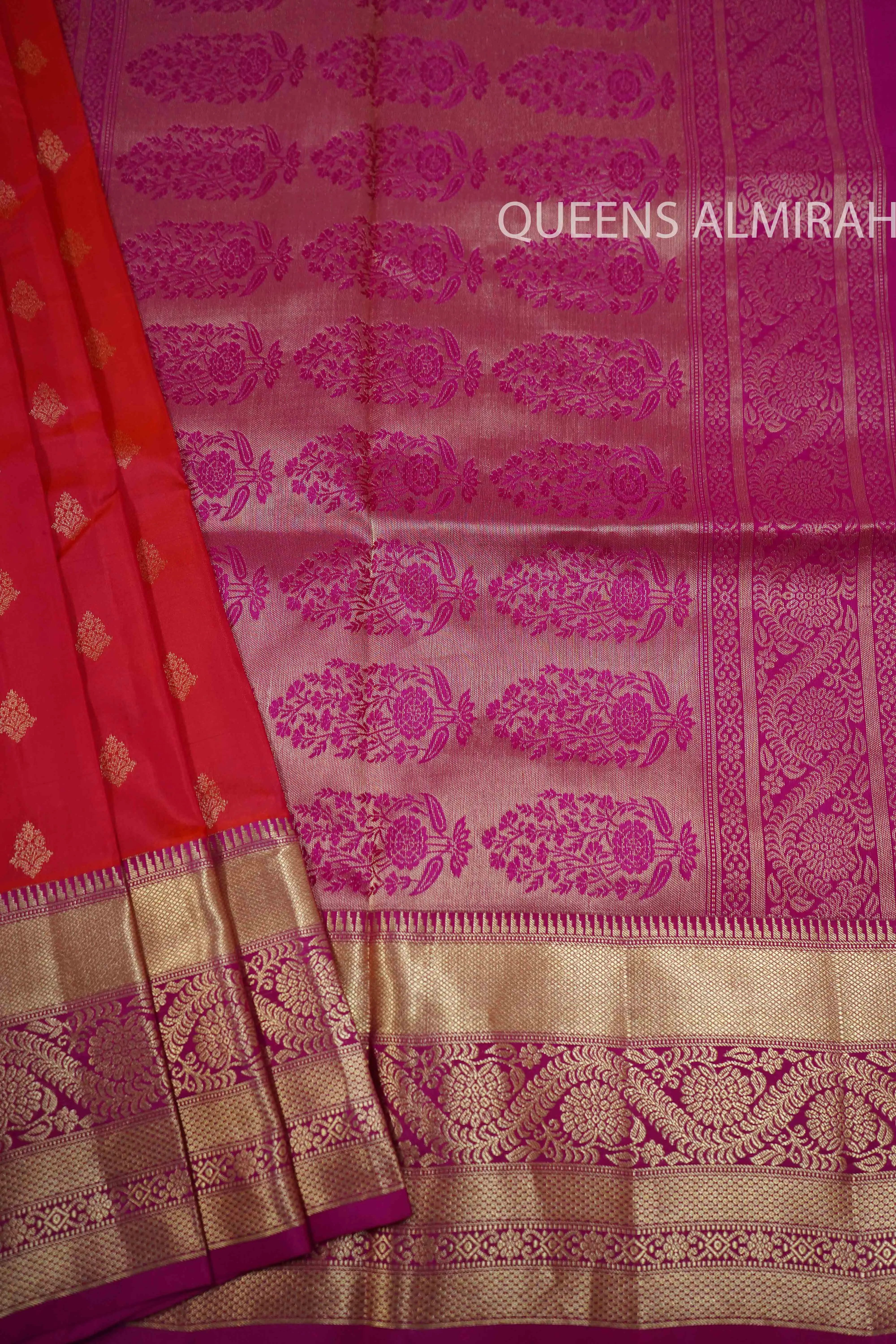 PALE CARAMINE WITH JAZZ BERRY JAM SOFT SILK SAREE