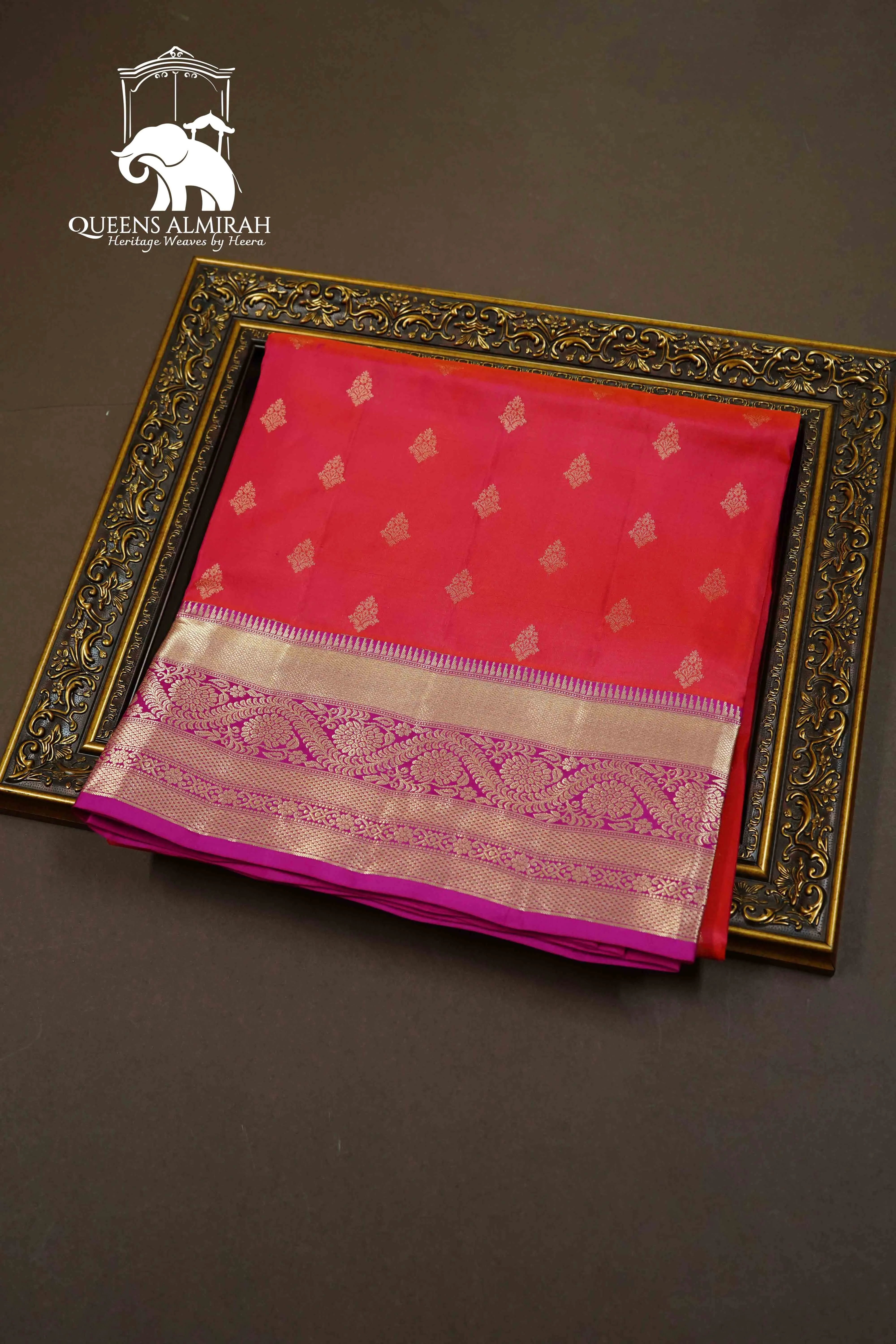 PALE CARAMINE WITH JAZZ BERRY JAM SOFT SILK SAREE