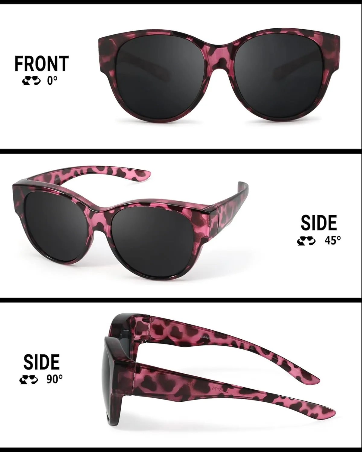 Polarized Fit Over Sunglasses for Women - Trendy Oversized Wear Over Glasses UV Protection for Driving IF5779