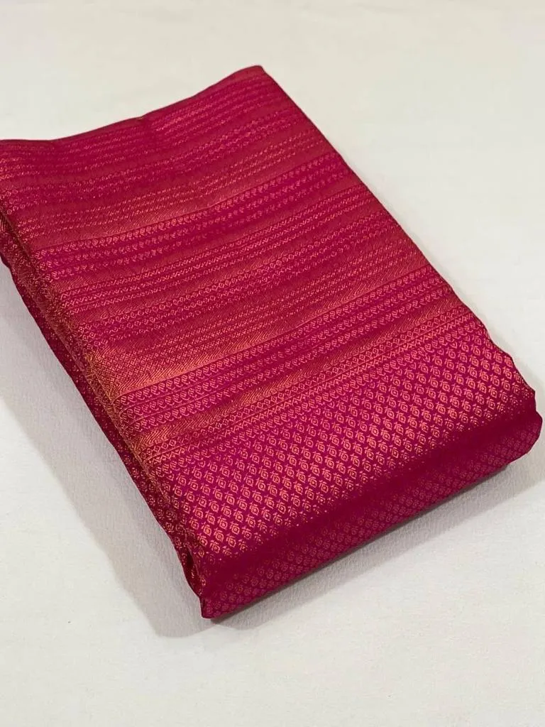 Prominent Dark Pink Soft Silk Saree With Zephyr Blouse Piece
