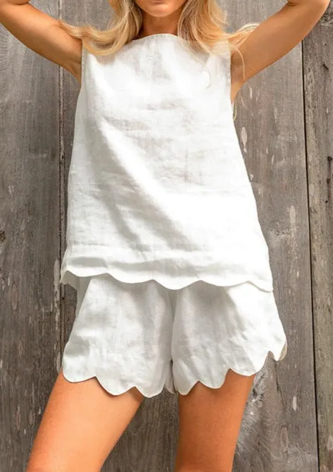 Pure Cotton Comfortable Loose Vest Shorts Set