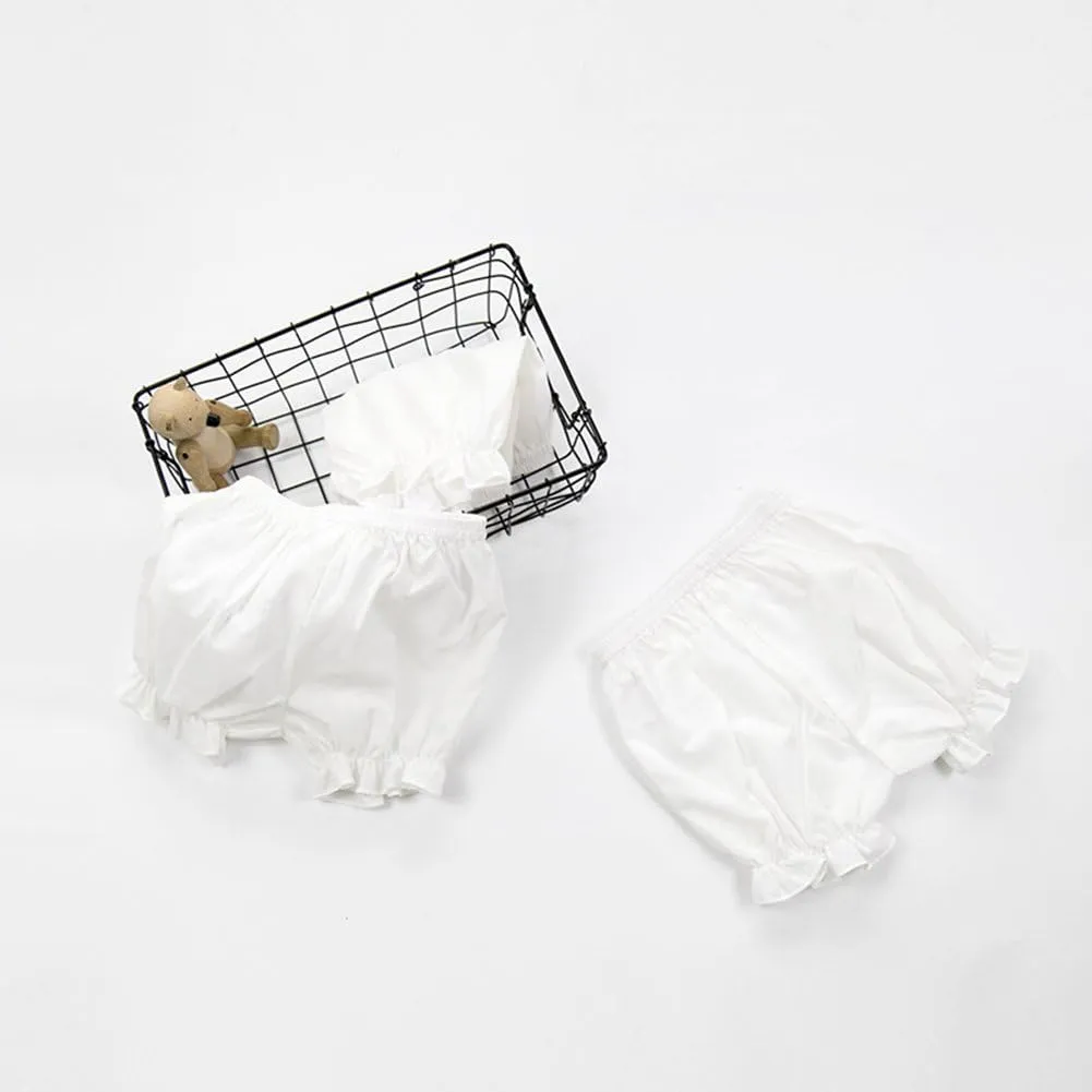 Summer 100% Cotton Girls Shorts White Lace Safety Pants Breathable and Comfortable
