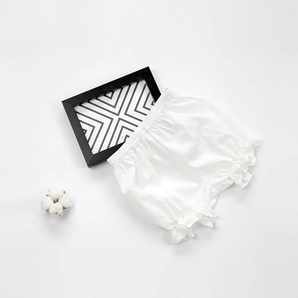 Summer 100% Cotton Girls Shorts White Lace Safety Pants Breathable and Comfortable
