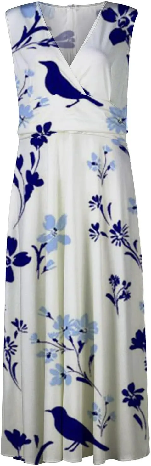Tea Party Dresses for Woman Maxi V-Neck Stylish Flowy Easter Dresses Friends' Gathering Romantic Summer Dresses 2025 Vacation