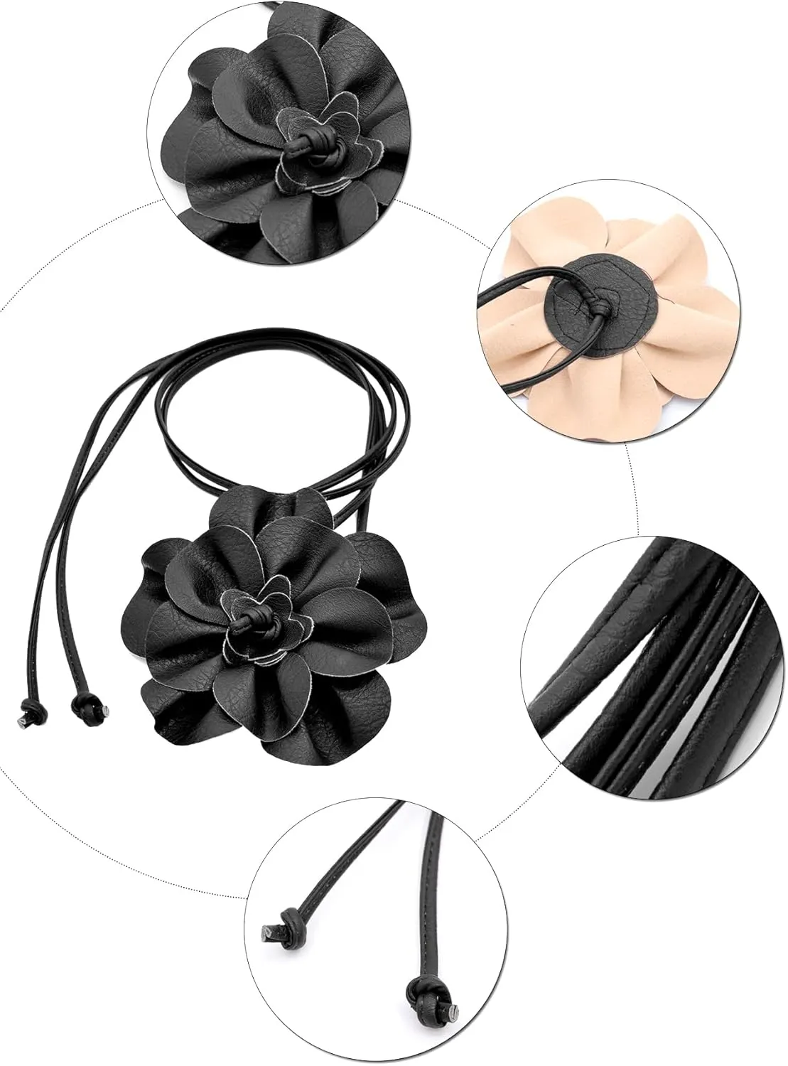 TeeYee Women Girls Big Decor Flower Waist Chain/Rope/Belt For Wedding Dress Female Waistband Skinny Belt