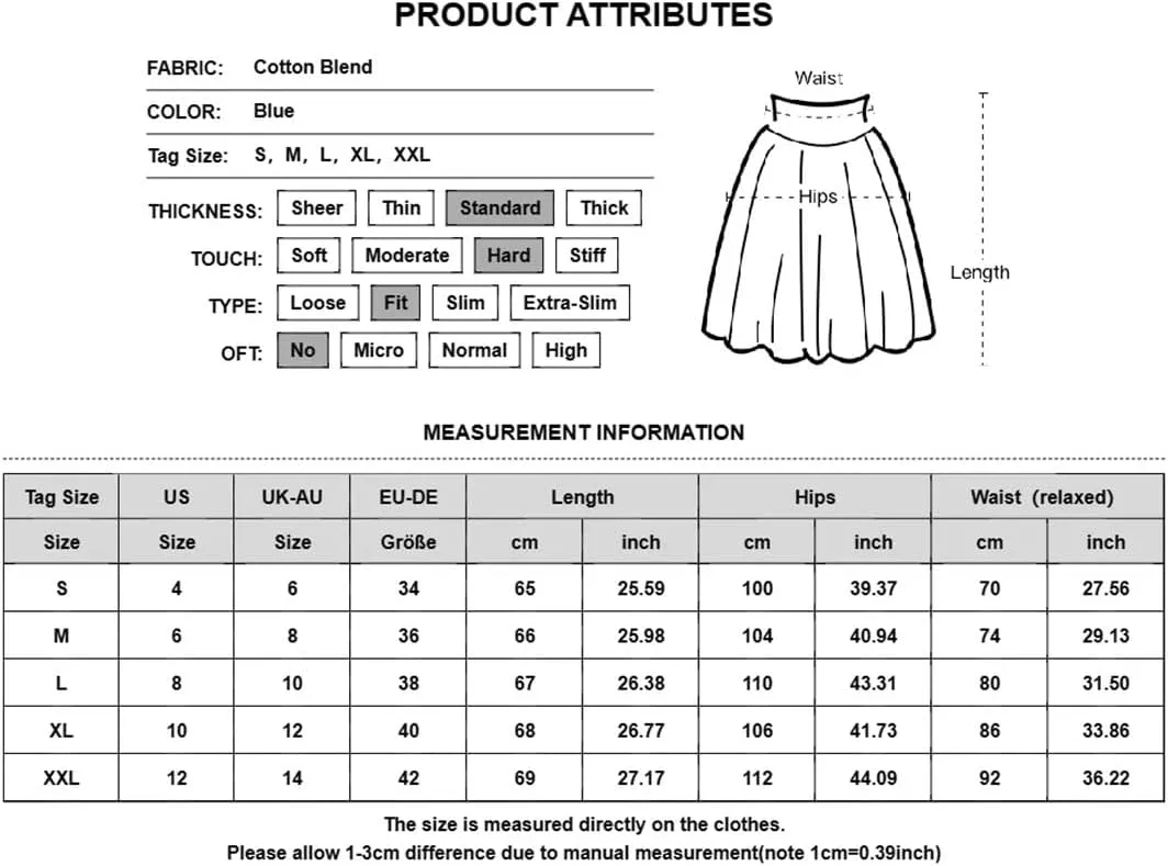 Women Vintage Loose Chic Skirts Elegant High Waist Long Skirt Blue Denim Skirt