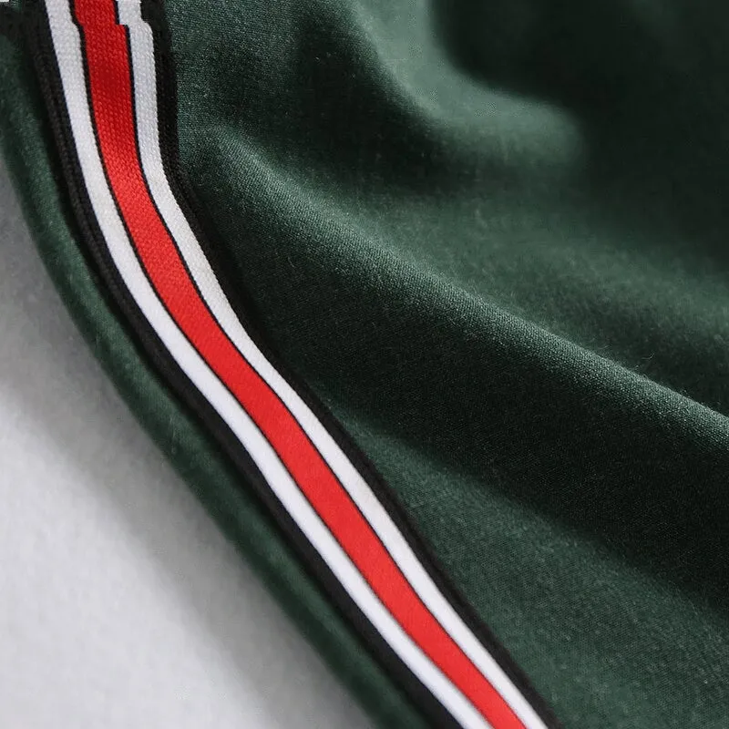 Women's Autumn Casual Striped Elastic Waist Pants