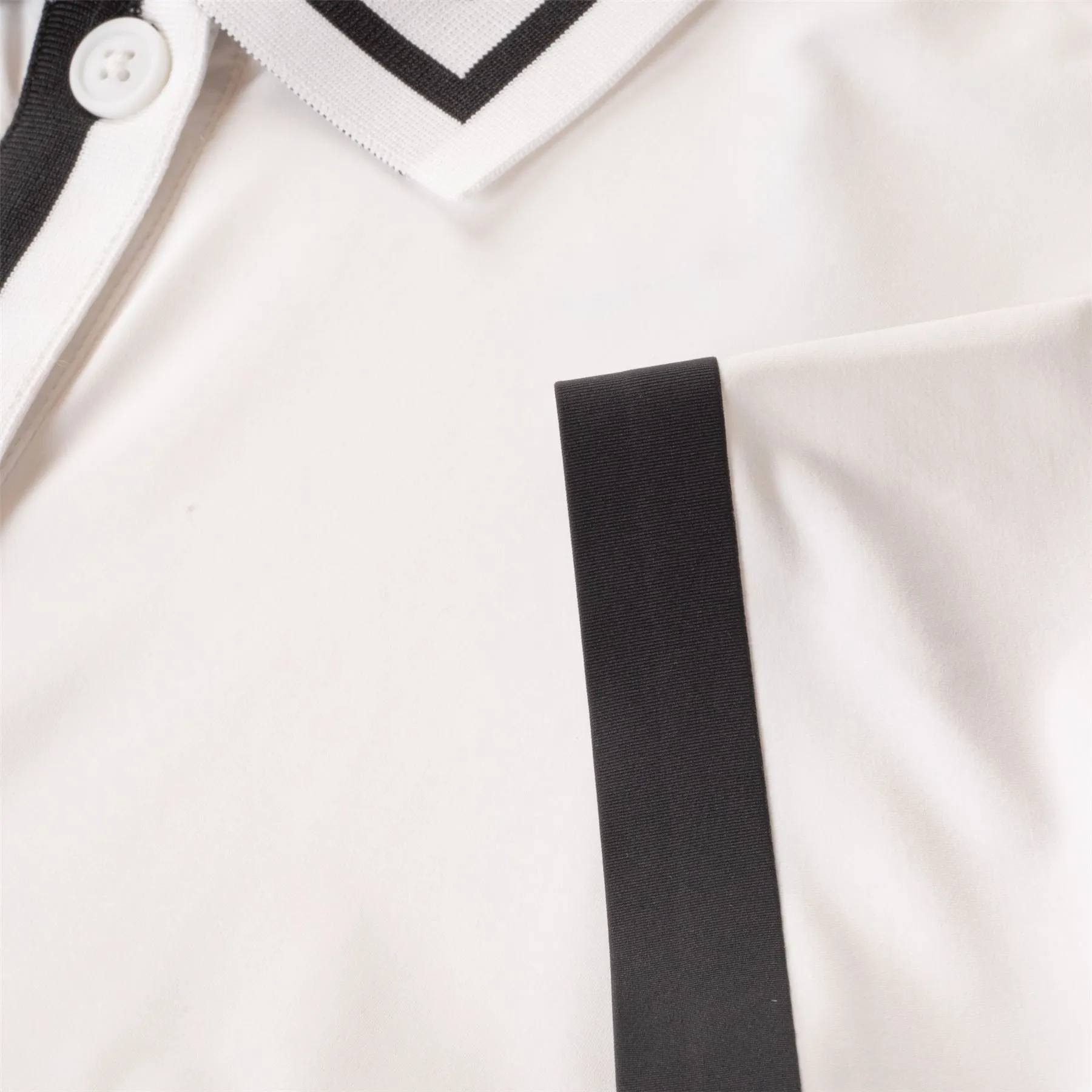 Womens Boxy Polo White/Black - AW24