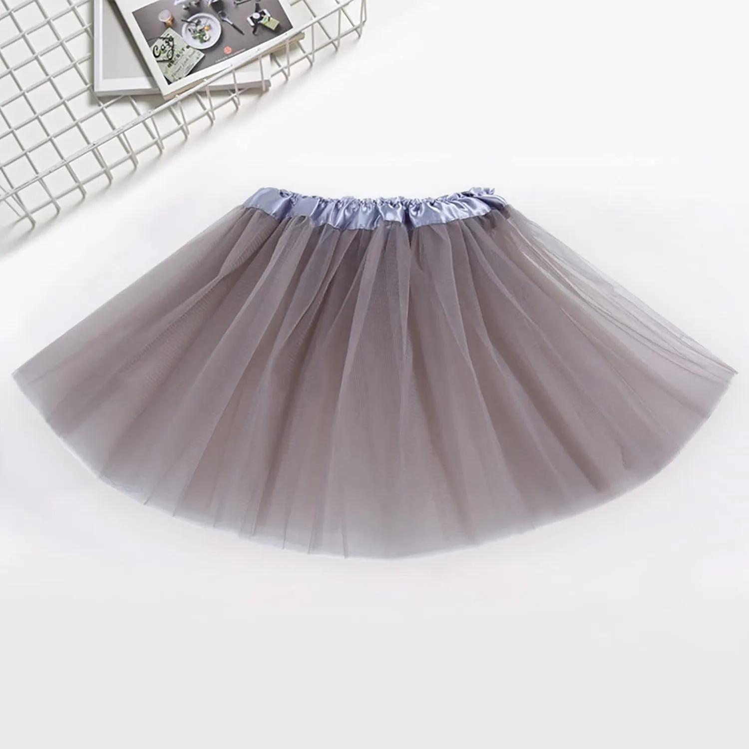 Womens Candy Color Skirts Chic High Waisted A Line Skirts Layered Pleated Ruffle Puffy Mini Skirt for Party Dress