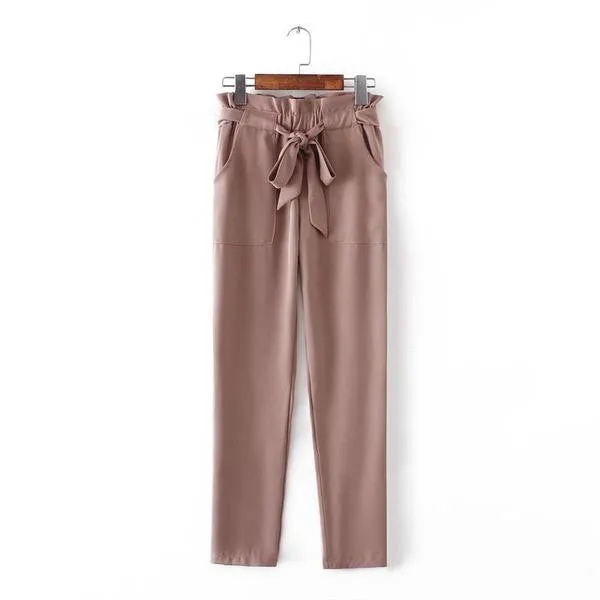 Women's Chiffon Elastic Waist Pants