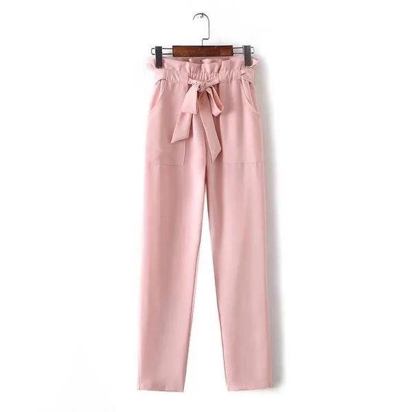 Women's Chiffon Elastic Waist Pants
