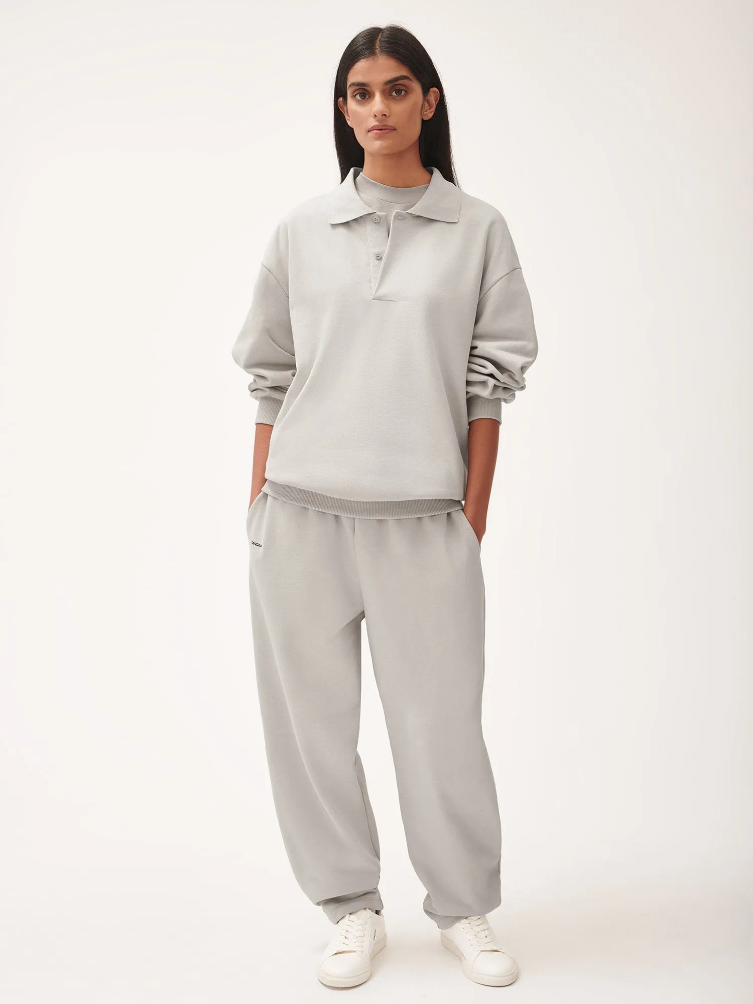 Womens DNA Heavyweight Polo Sweatshirt—stone