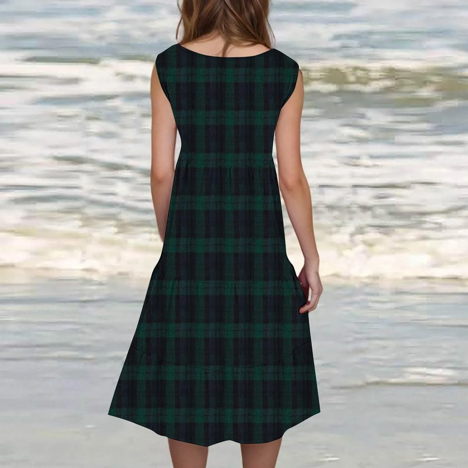 Womens Linen Dress Summer Dresses for Women Plus Size Beach Dress Casual Sundresses Sexy Sleeveless Dress Flowy Midi