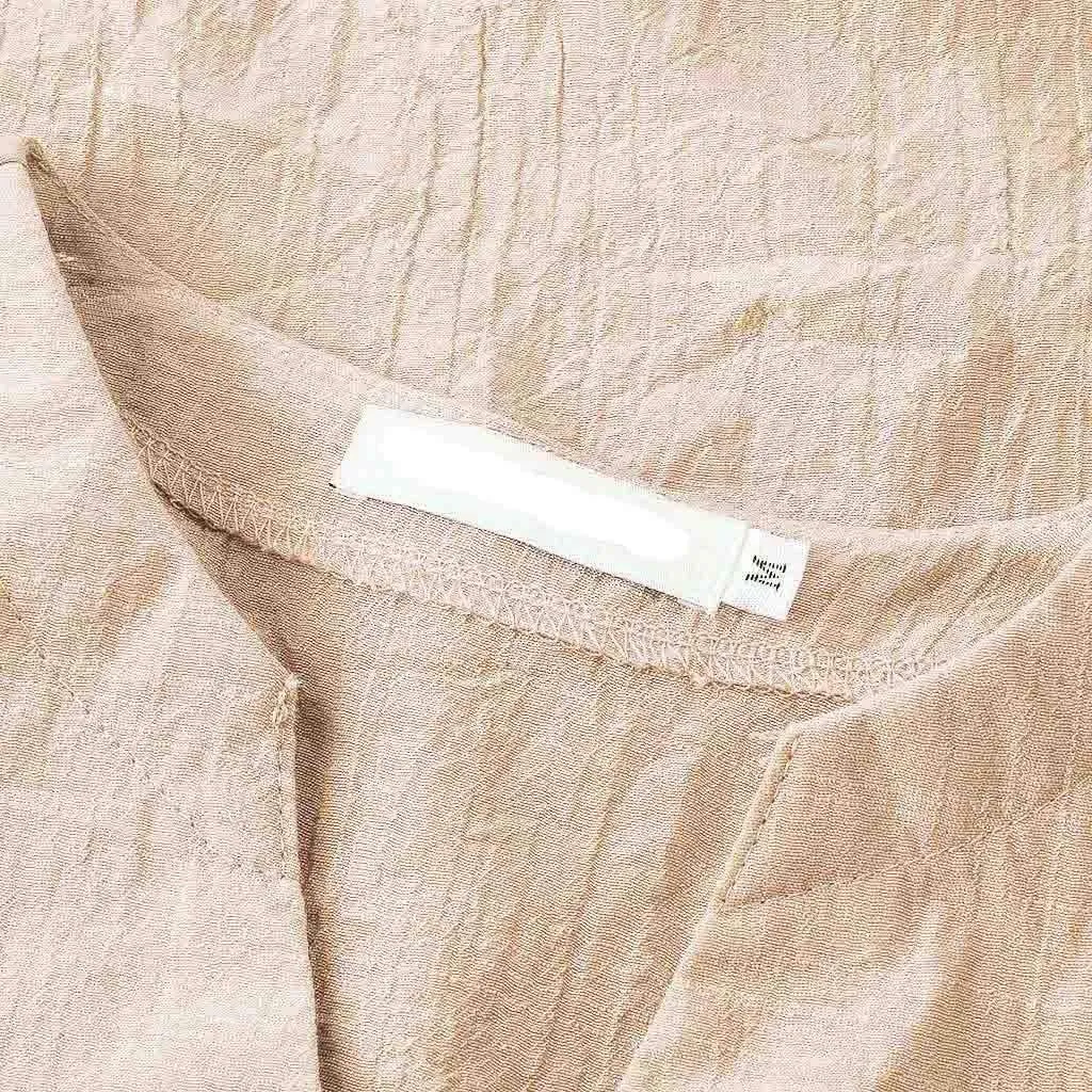 Women's Linen Shirts Summer Linen Solid Color Long Sleeve Tunic Tops Casual Plus Size Soft Crew Neck Tee Tops