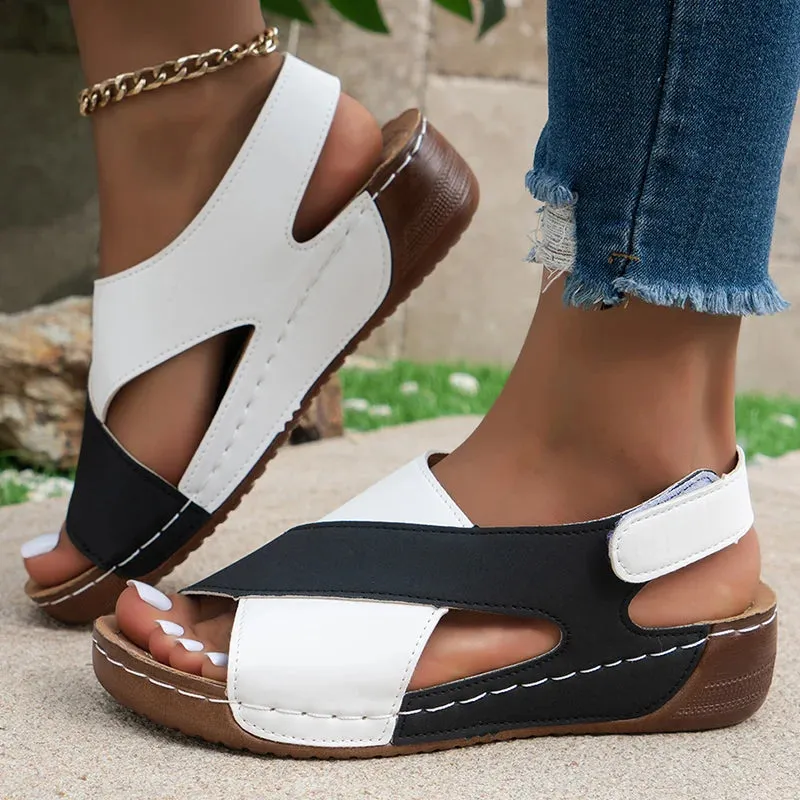 Women's Sandals Summer Wedge Heels Shoes Mix Color Wedges