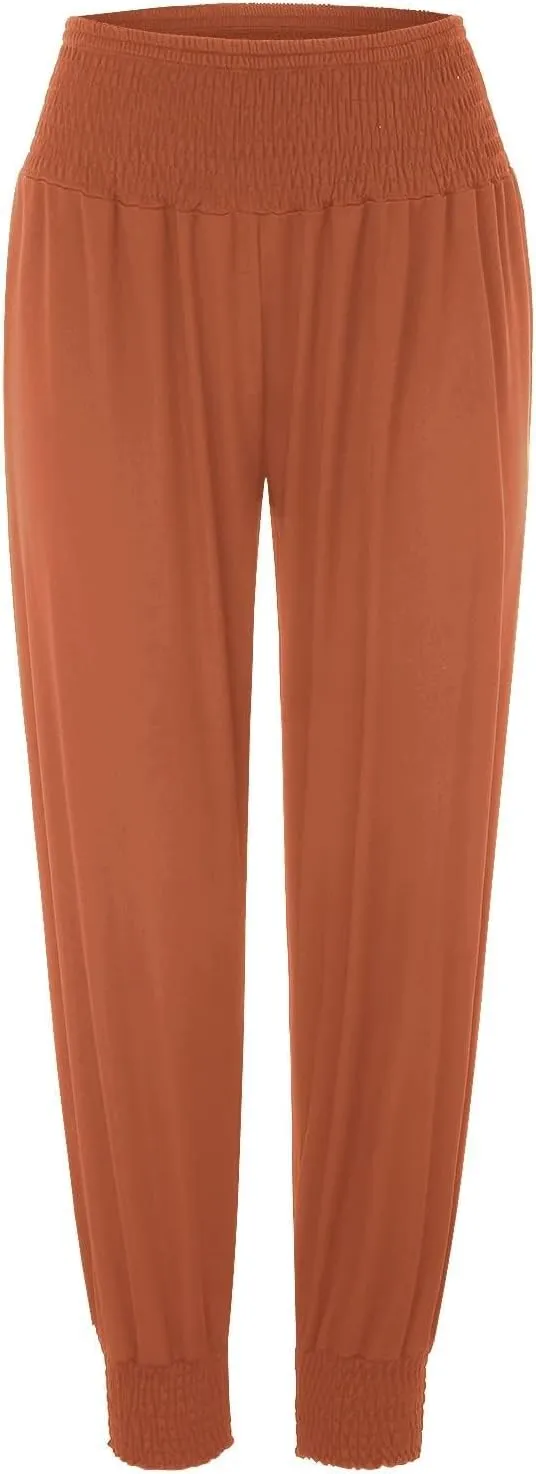 Womens Yoga Pants Comfortable Tapered Athletic Pant Harem Pant Elastic Waist Solid Color Loose Lounge Pants Trousers