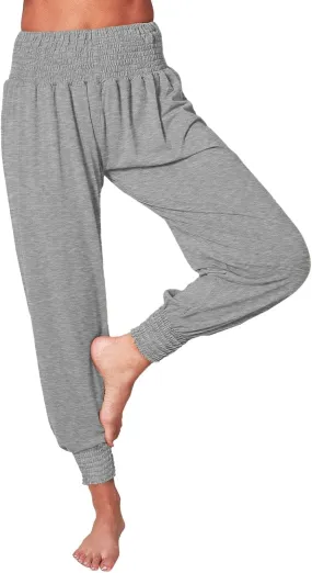 Womens Yoga Pants Comfortable Tapered Athletic Pant Harem Pant Elastic Waist Solid Color Loose Lounge Pants Trousers