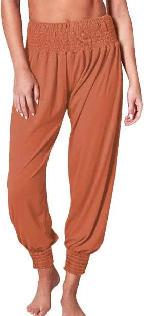 Womens Yoga Pants Comfortable Tapered Athletic Pant Harem Pant Elastic Waist Solid Color Loose Lounge Pants Trousers