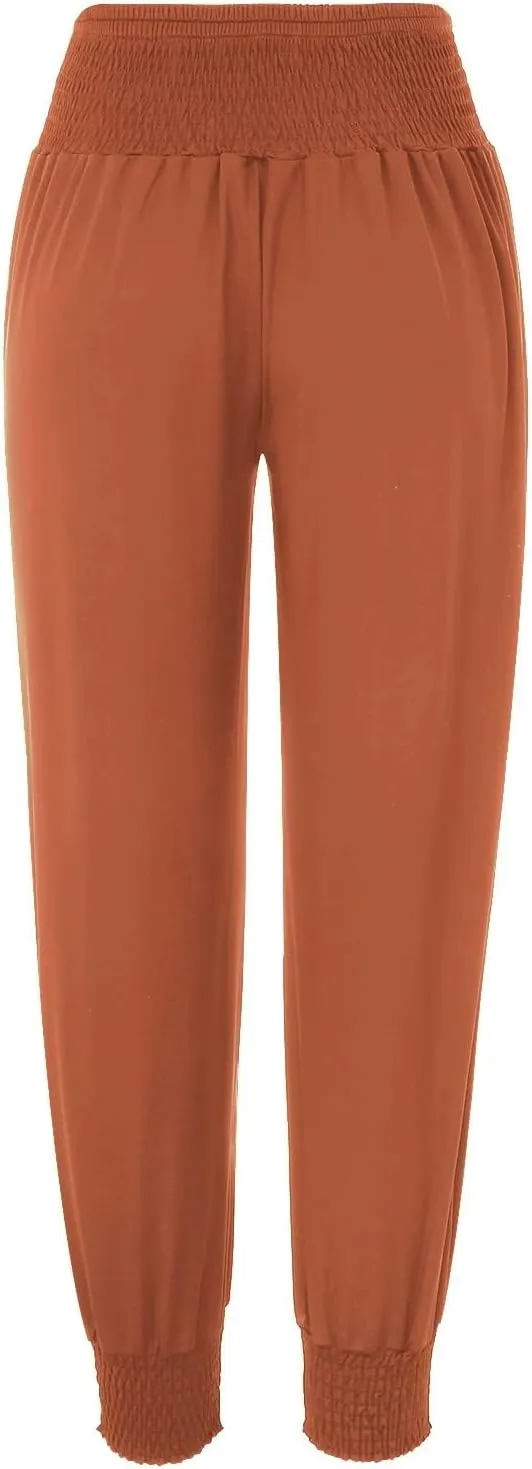 Womens Yoga Pants Comfortable Tapered Athletic Pant Harem Pant Elastic Waist Solid Color Loose Lounge Pants Trousers