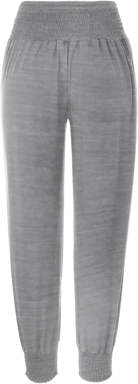 Womens Yoga Pants Comfortable Tapered Athletic Pant Harem Pant Elastic Waist Solid Color Loose Lounge Pants Trousers