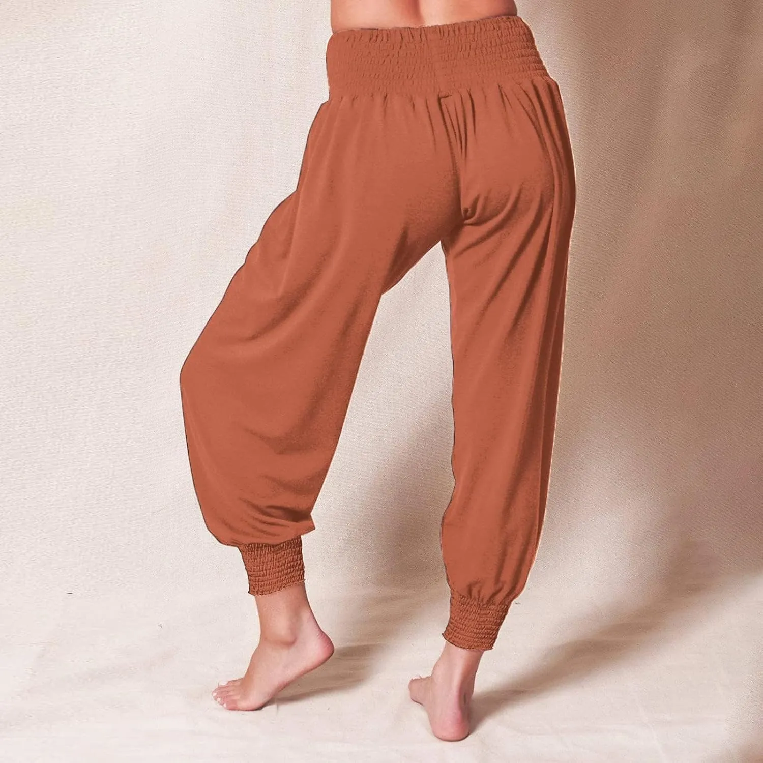 Womens Yoga Pants Comfortable Tapered Athletic Pant Harem Pant Elastic Waist Solid Color Loose Lounge Pants Trousers