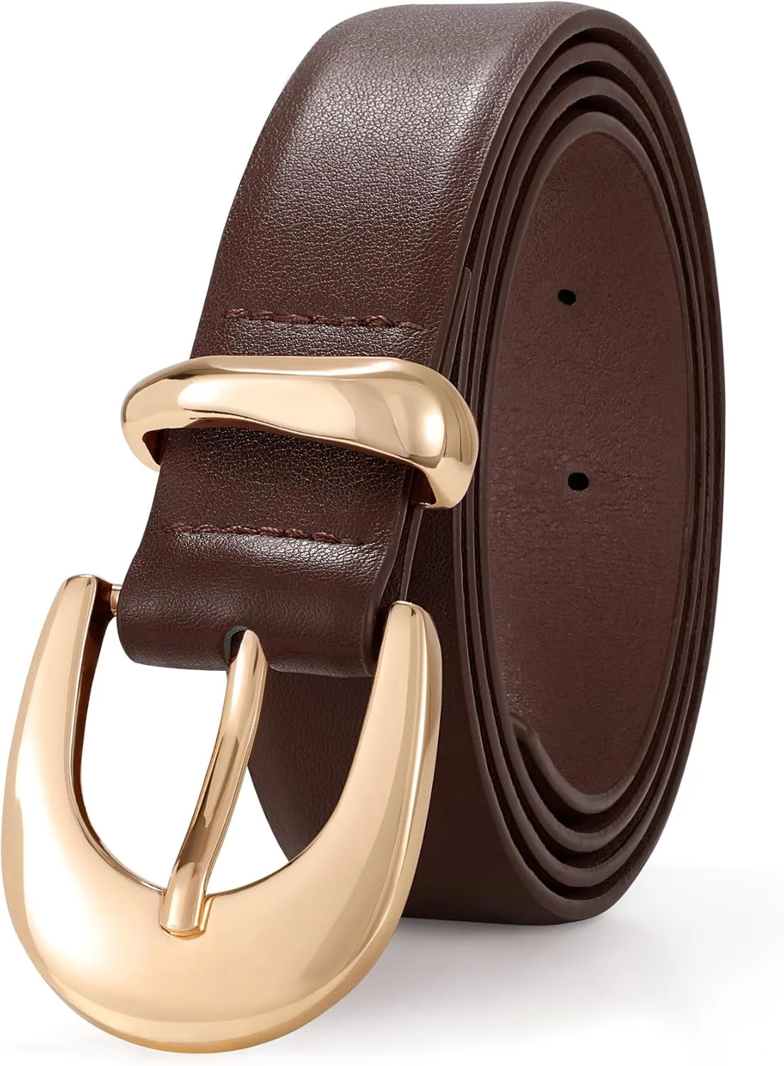 XZQTIVE Women Leather Belt for Jeans Pants Ladies Fashion Skinny belt with Gold Silver Buckle